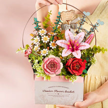 Cargar imagen en el visor de la galería, Puzzle 3D Cesta de Flores de Madera