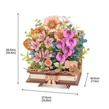 Cargar imagen en el visor de la galería, Puzzle 3D - Libro floreciente de madera
