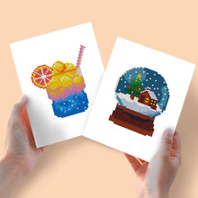 Cargar imagen en el visor de la galería, Mini Diamond Painting 15x20cm (2 piezas) - Smoothie de Verano y Bola de Nieve de Invierno