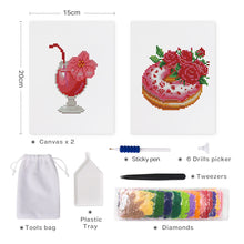 Cargar imagen en el visor de la galería, Mini Diamond Painting 15x20cm (2 piezas) - Batido y Pastel