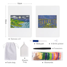 Cargar imagen en el visor de la galería, Mini Diamond Painting 15x20cm (2 piezas) - Paisajes de Día y de Noche