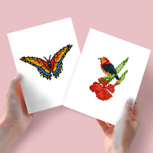 Cargar imagen en el visor de la galería, Mini Diamond Painting 15x20cm (2 piezas) - Mariposa y Pájaro