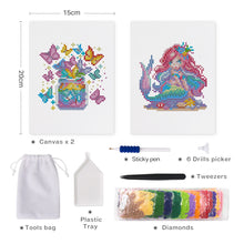 Cargar imagen en el visor de la galería, Mini Diamond Painting 15x20cm (2 piezas) - Arte Fantasía de Sirena