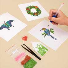 Cargar imagen en el visor de la galería, Mini Diamond Painting 15x20cm (2 piezas) - Diseño Mariposa y Pájaro