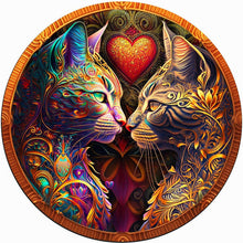 Cargar imagen en el visor de la galería, Puzzle de madera - Amantes de Gatos Coloridos