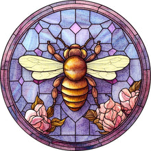 Cargar imagen en el visor de la galería, Puzzle de madera - Abeja Dorada sobre Morado