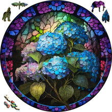 Cargar imagen en el visor de la galería, Puzzle de madera - Hortensias Azules