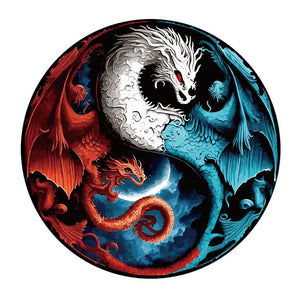 Puzzle de madera - Dragones Azules y Rojos