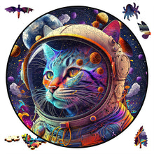 Cargar imagen en el visor de la galería, Puzzle de madera - Gato en el Espacio