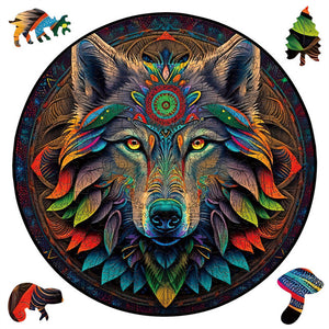 Puzzle de madera - Lobo Tribal