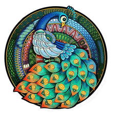 Cargar imagen en el visor de la galería, Puzzle de madera - Mandala Pavo Real