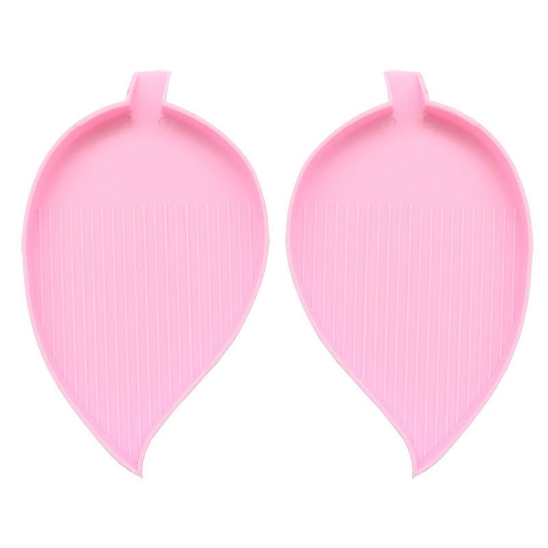 1 Par de Bandejas Organizadoras Diamond Painting Diseño de Hoja Rosa Accesorios