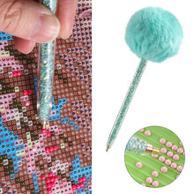 Cargar imagen en el visor de la galería, Bolígrafo con Purpurina Diamond Painting con Pompón en 4 Colores Accesorio