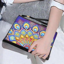 Cargar imagen en el visor de la galería, Bolso de Mano Diamond Painting con Pavo Real Azul