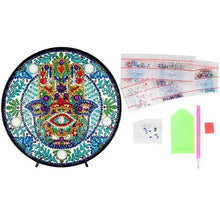 Cargar imagen en el visor de la galería, Lámpara LED Diamond Painting Mano de Fátima