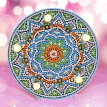 Cargar imagen en el visor de la galería, Luz LED Diamond Painting Mandala Azul