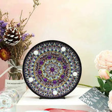 Cargar imagen en el visor de la galería, Lámpara LED Diamond Painting Mandala Violeta