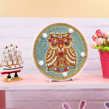 Cargar imagen en el visor de la galería, Lámpara LED Diamond Painting Búho Somnoliento