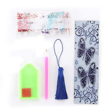 Cargar imagen en el visor de la galería, Marcapáginas Diamond Painting Mariposas Azules