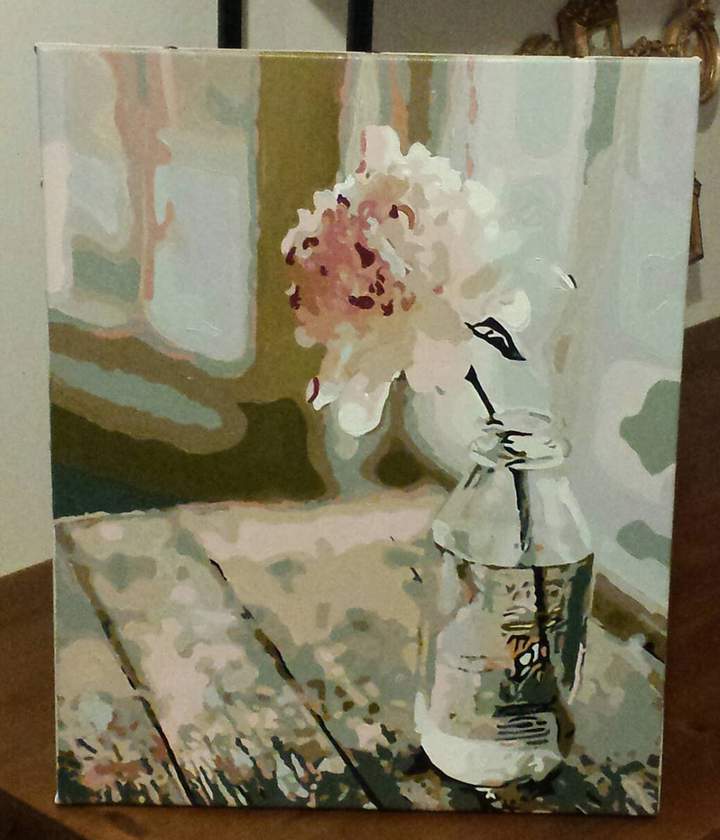 Pintura por números floral terminada