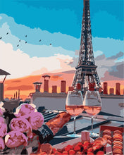 Cargar imagen en el visor de la galería, Pintar por números - Aperitivo con vista de la Torre Eiffel