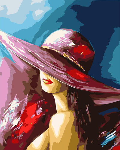 Pintar por números - Sombrero mujer atractiva