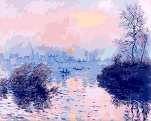 Cargar imagen en el visor de la galería, Pintar por números | Claude Monet - Puesta de sol en el Siena en Lavacourt | Novedades Paisajes Avanzado | FiguredArt