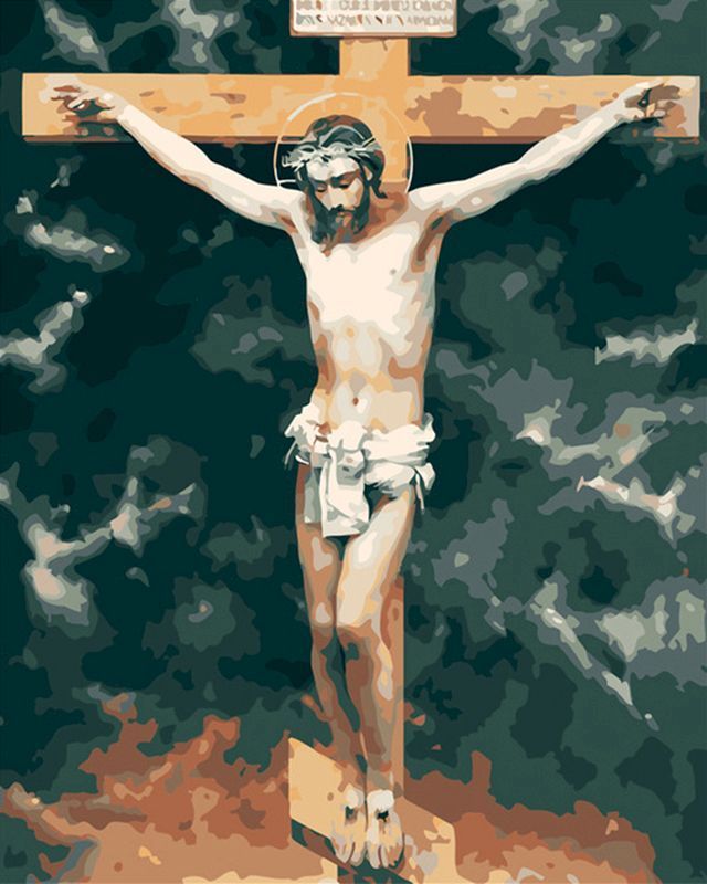 Pintar por números | Cristo en la cruz | Novedades Religión Fácil | FiguredArt