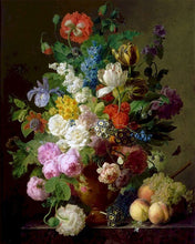 Cargar imagen en el visor de la galería, Pintar por números | Jan Fran van Dael - Jarrón de flores uvas y melocotones | Novedades Flores Avanzado | FiguredArt