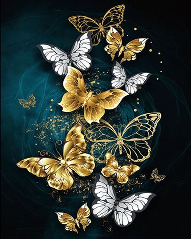 Pintar por números | Mariposas mágicas | Novedades Animales Mariposas Intermedio | FiguredArt