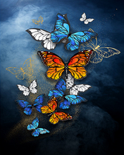 Cargar imagen en el visor de la galería, Pintar por números | Mariposas multicolores mágicas | Novedades Animales Mariposas Intermedio | FiguredArt