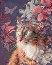 Cargar imagen en el visor de la galería, Pintar por números | Gato flores y mariposas | Novedades Animales Gatos Avanzado | FiguredArt