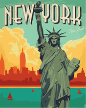 Cargar imagen en el visor de la galería, Pintar por numeros Figured&#39;Art - Póster de viaje Ciudad de Nueva York