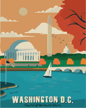 Cargar imagen en el visor de la galería, Pintar por numeros Figured&#39;Art - Póster de viaje Washington D.C.