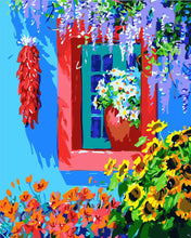 Cargar imagen en el visor de la galería, Pintar por numeros Figured&#39;Art - Glicina en la ventana