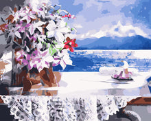 Cargar imagen en el visor de la galería, Mesa frente a un gran lago de montaña
