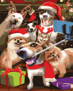 Selfie de perros en Navidad