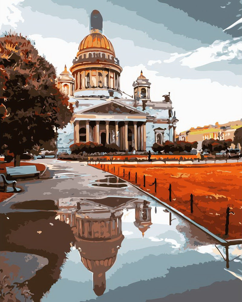 Reflejo del monumento en el suelo