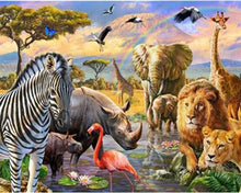 Cargar imagen en el visor de la galería, Pintar por números - Animales africanos