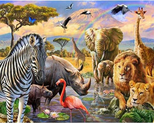 Pintar por números - Animales africanos