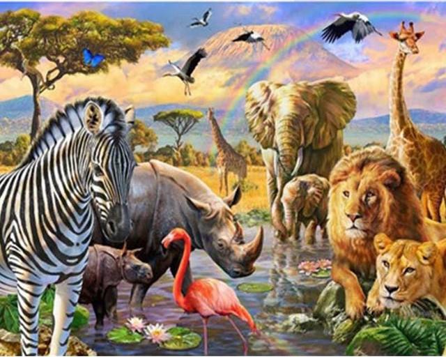 Pintar por números - Animales africanos