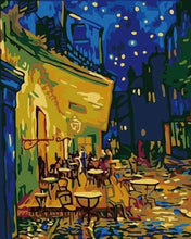 Cargar imagen en el visor de la galería, Punto de Cruz - Terraza de café por la noche - Van Gogh