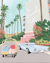 Cargar imagen en el visor de la galería, Pintar por numeros Figured&#39;Art - Póster de viaje Beverly Hills