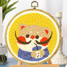 Cargar imagen en el visor de la galería, Punch Needle Kitty Dali con té de burbujas