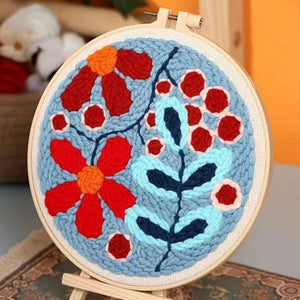 Bordar rosas con aguja mágica Punch needle embroidery flowers 