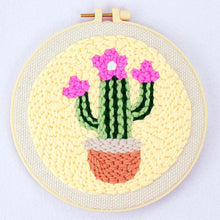 Cargar imagen en el visor de la galería, Punch Needle Pequeño cactus en flor