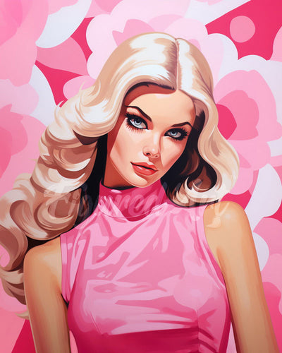 Diamond Painting - Diva Rubia en Rosa