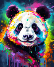 Cargar imagen en el visor de la galería, Diamond Painting - Diamond Painting - Panda Abstracto Colorido 40x50cm con bastidor montado
