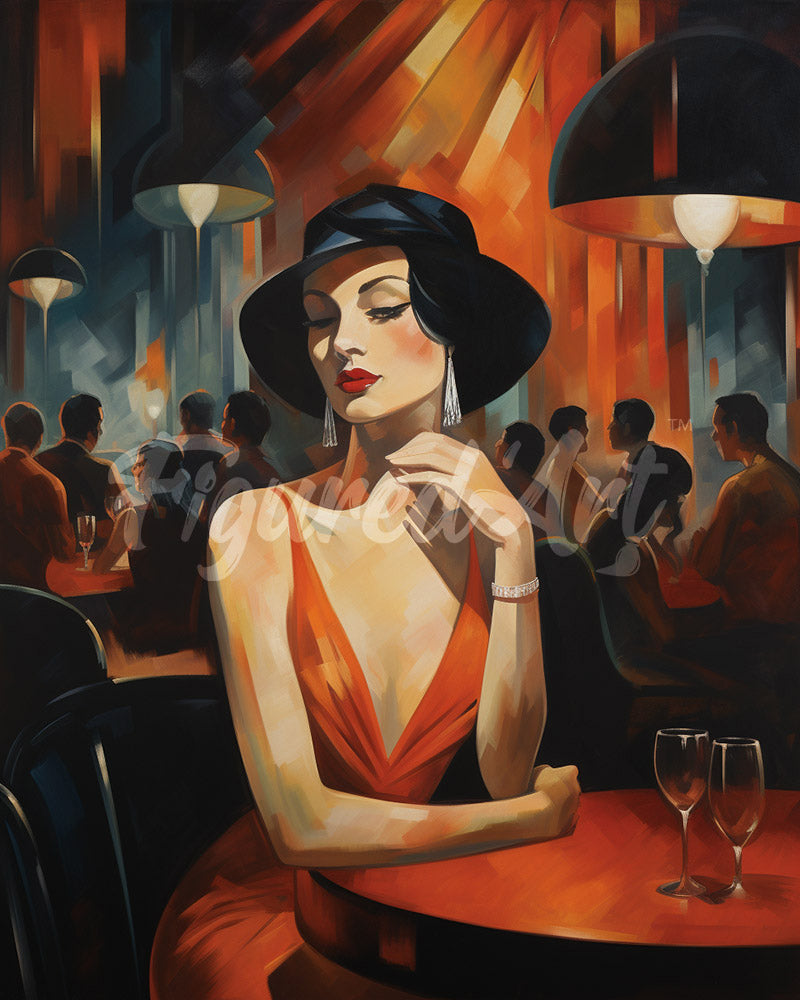 Diamond Painting - Mujer Art Deco en el club