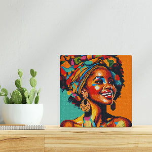 Mini Diamond Painting 25x25cm - Reina Africana Pop Art